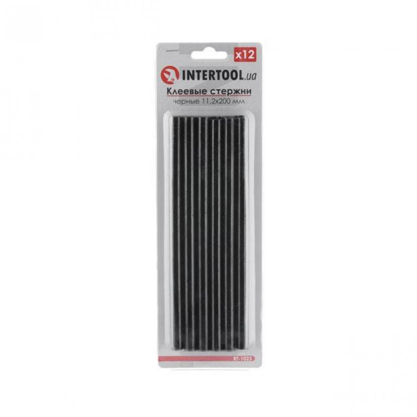 Комплект клейових стрижнів чорних, 11,2×200 мм, 12 шт. INTERTOOL RT-1023-RT-1023