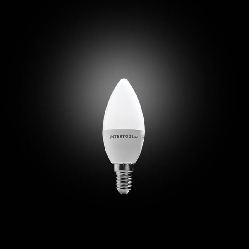 Лампа світлодіодна LED C37, E14, 5Вт, 150-300В, 4000K, 30000год, гарантія 3роки. (Свічка) INTERTOOL LL-0152-LL-0152