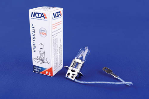 Лампа автомобільна H3 24V 70W PK22S (ближня/дальня, протитуманна) MTA-80327 HBC1