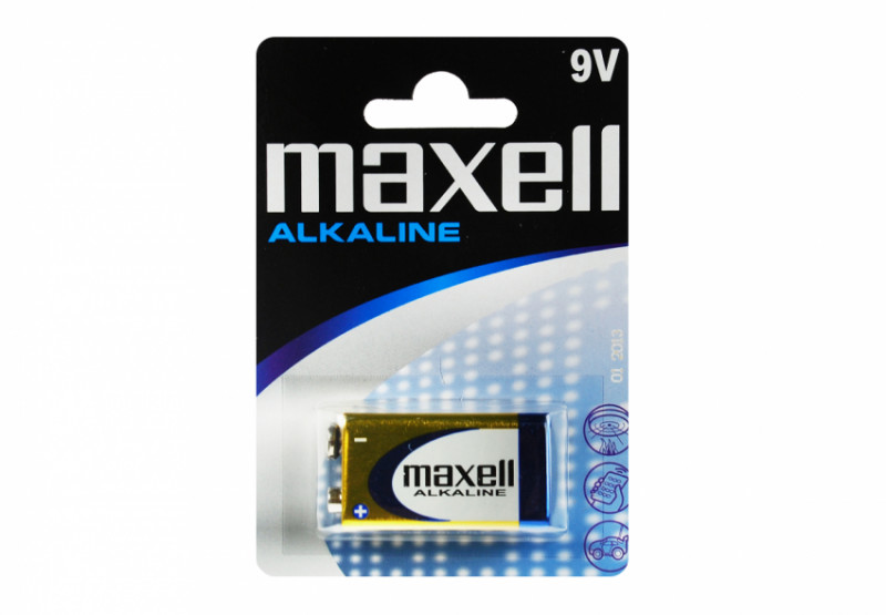 Лужна батарейка Maxell Alkaline 9V/6LR61 Крона 1шт/уп blister-723761.04
