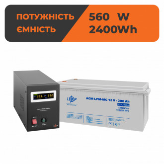 Комплект резервного живлення ДБЖ B800 + мультигелева батарея 2400 Ватт (4150+3875 200 Ah)-[articul]