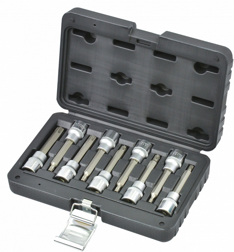 Набір головок зі вставкою 1/2" 9од.Т20-Т60 пластик.кейс-1614-7509
