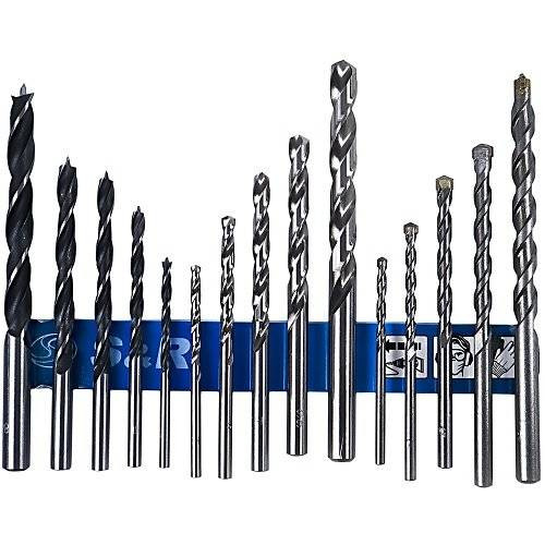 Набір свердел S&R Meister 15 шт (метал, дерево, бетон)-216301015