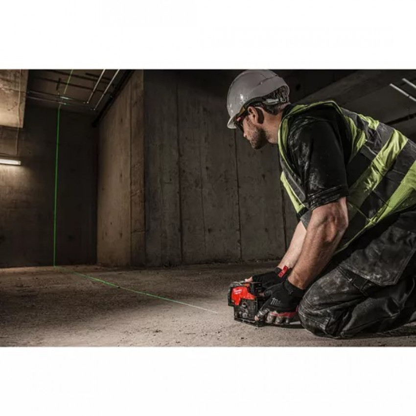 Лінійно-точковий лазерний нівелір Milwaukee M12 3PL-0C 4933478100 із зеленим променем-4933478100