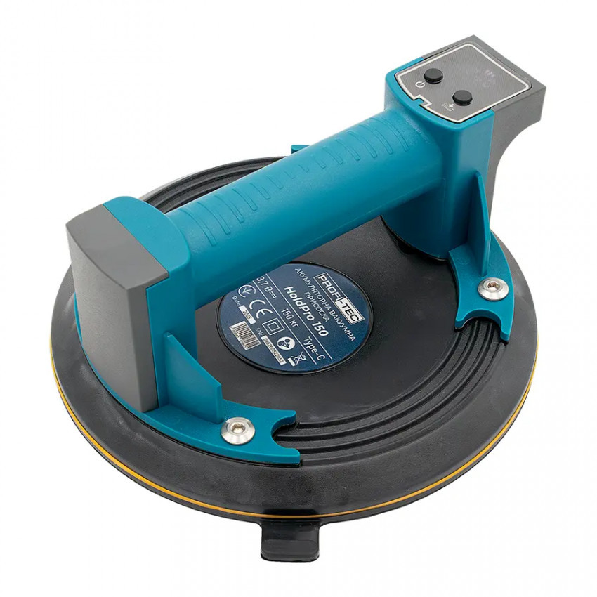 Акумуляторна вакуумна присоска PROFI-TEC HoldPro 150 (150 кг, 303×162 мм, вбуд. АКБ 1.5Аг, дисплей)-PRT_007062