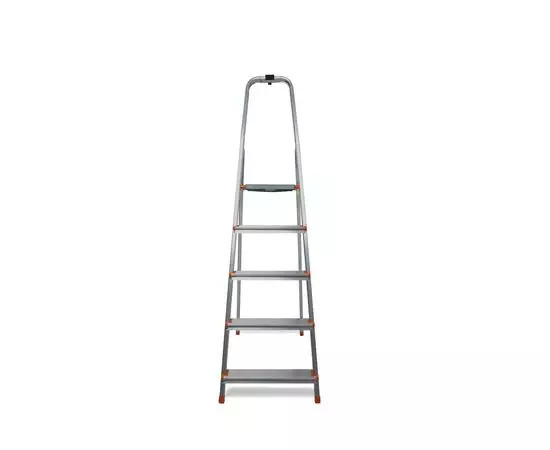 Драбина алюмінієва - побутова - 5 сходинок - 125 кг - помаранчеве покриття + безкоштовний гачок-ALD5-125