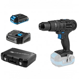 Набір Акумуляторний ударний дриль-шурупокрут 50 Нм 18В + акумулятор 2Аг + зарядний пристрій 4А + кейс HOEGERT 0-1750 (HT2E245-B12PD)-[articul]
