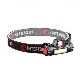 Ліхтар налобний акумуляторний XPE + COB, магніт INTERTOOL LB-0309-[articul]