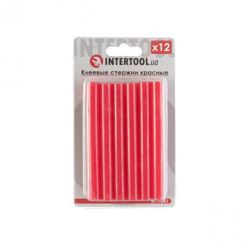 Комплект клейових стрижнів червоних, 11,2×100 мм, 12 шт. INTERTOOL RT-1041-RT-1041