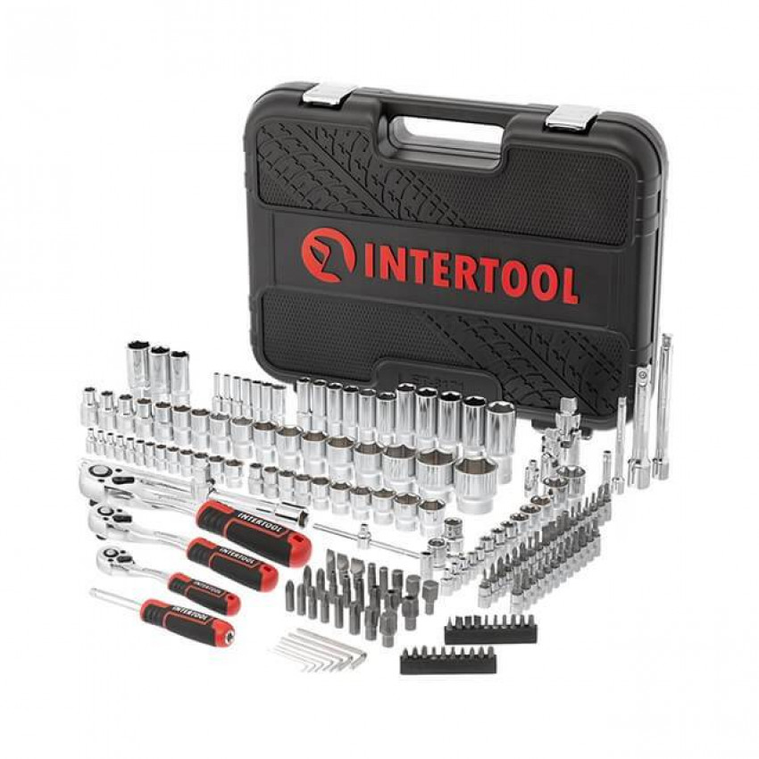 Набір інструментів 171 од., STORM, 1/2", 3/8", 1/4", Cr-V INTERTOOL ET-8171-ET-8171
