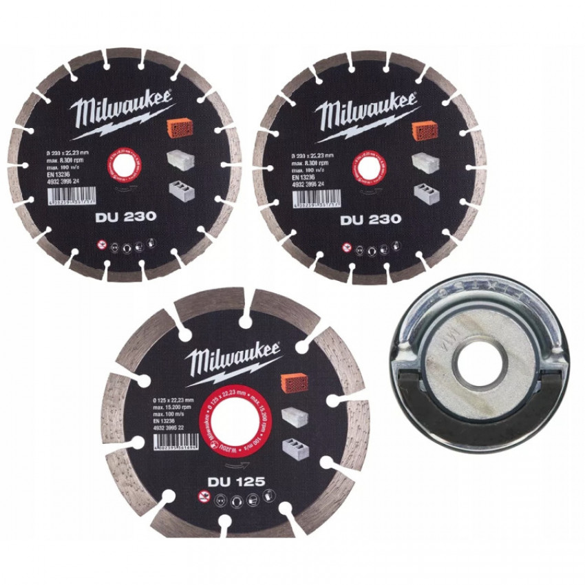 Комплект алмазних дисків PROMO DU 230+125+Fixtec гайка XL MILWAUKEE-4932478957