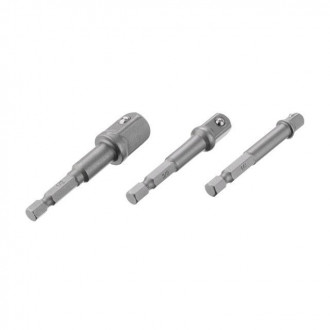 Набір перехідник з Hex 1/4&quot; на квадрат 1/4&quot;, 3/8&quot;, 1/2&quot; під шурупокрут, CR-V INTERTOOL VT-0235