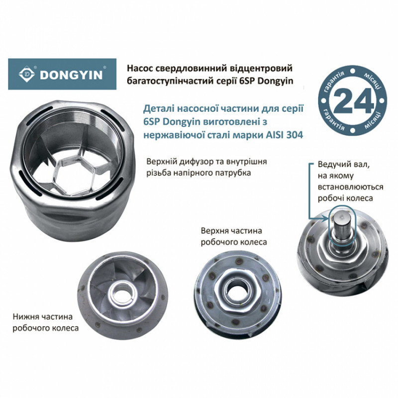 Насос відцентровий 22кВт DONGYIN 6SP17-40-6SP17-40