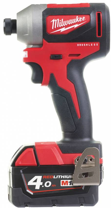 Гвинтоверт акумуляторний 1/4" HEX MILWAUKEE, M18 CBLID-402C, 180Нм, (зарядний пристрій, 2 акум.Х 4Ач, кейс)-4933464534