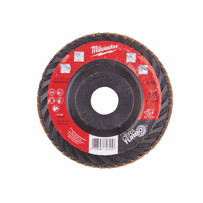 Диск пелюстковий CERAMIC MILWAUKEE SLC 50/125, зерно 40, Ø125мм-4932472231