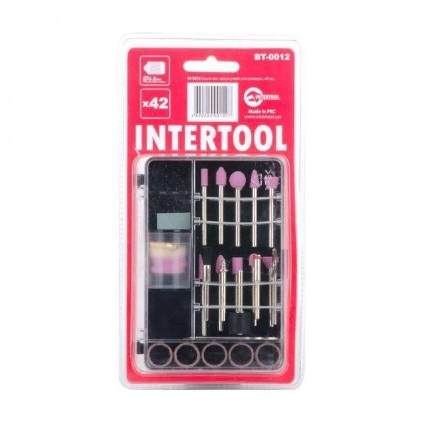 Комплект аксесуарів для граверів WT-0516 та DT-0517, 42 од. INTERTOOL BT-0012-BT-0012