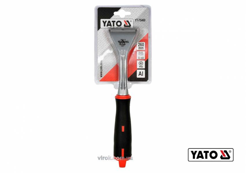 Цикля-скребок YATO 260 мм з лезом 52 мм + викруткова насадка PH2-YT-75460