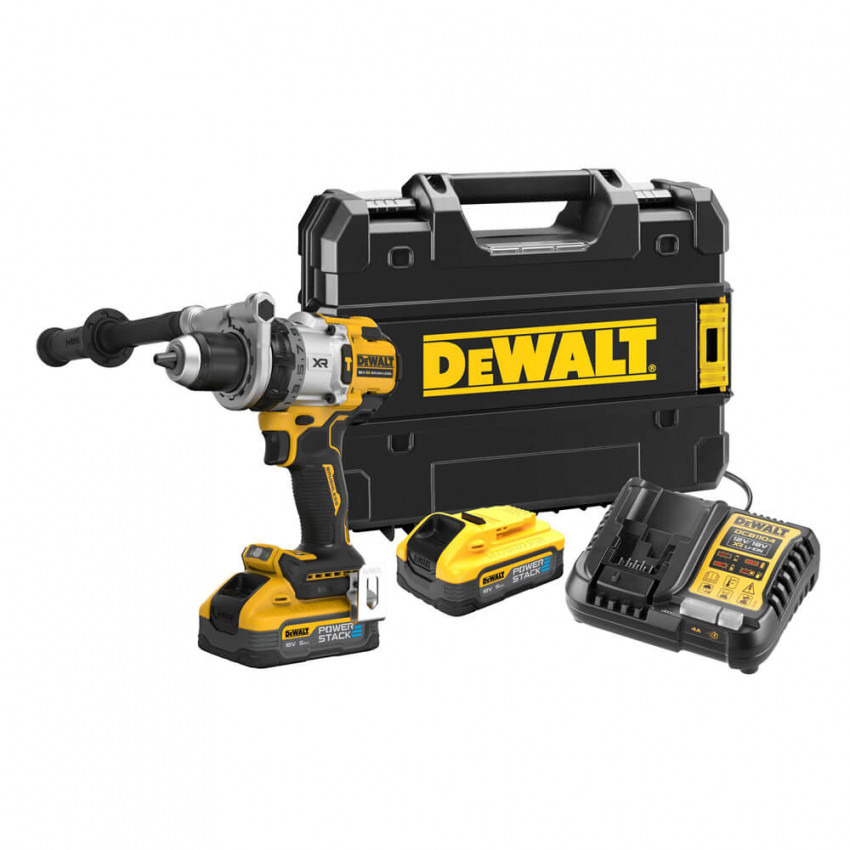 Дриль-шурупокрут акумуляторний безщітковий ударний DeWALT DCD1007H2T-DCD1007H2T