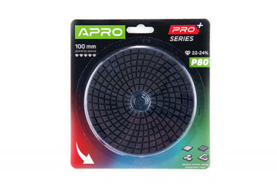 Коло алмазне шліфувальне на липучці 100мм Р36 APRO PRO-[articul]