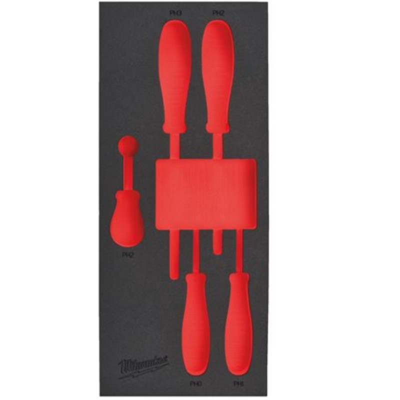 Пінне вкладення з ложементом для викруток PH, (5шт) для шаф металевих MILWAUKEE-4932493671