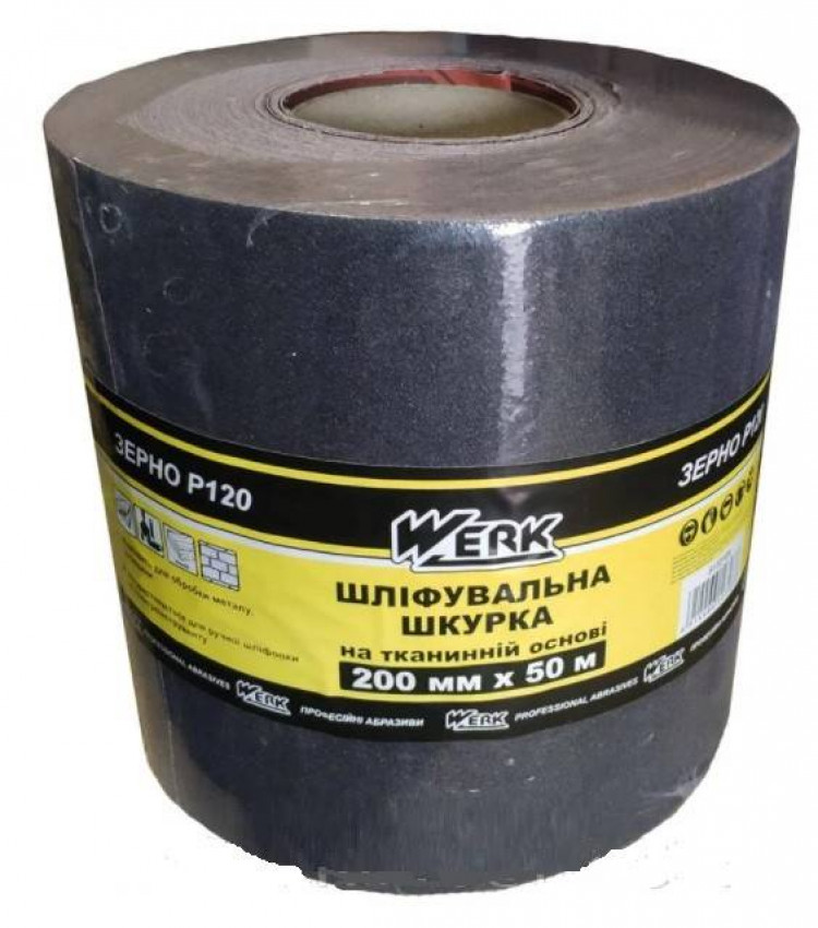 Шліфшкіра на тканинній основі, 200мм х 30м, зерн.60 WERK (5132102)-WE107041/5132102