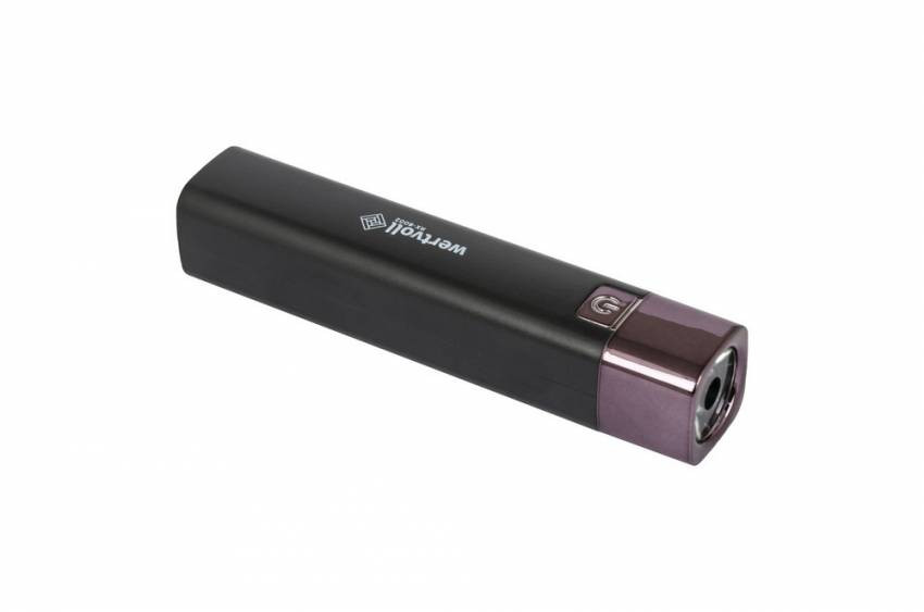 Ліхтар WERTVOLL 3 режими LED Li-ion 1200 mAh/t 7000 K/80 lum powerbank ABS 122х25 мм BLACK RX-8002-RX-8002