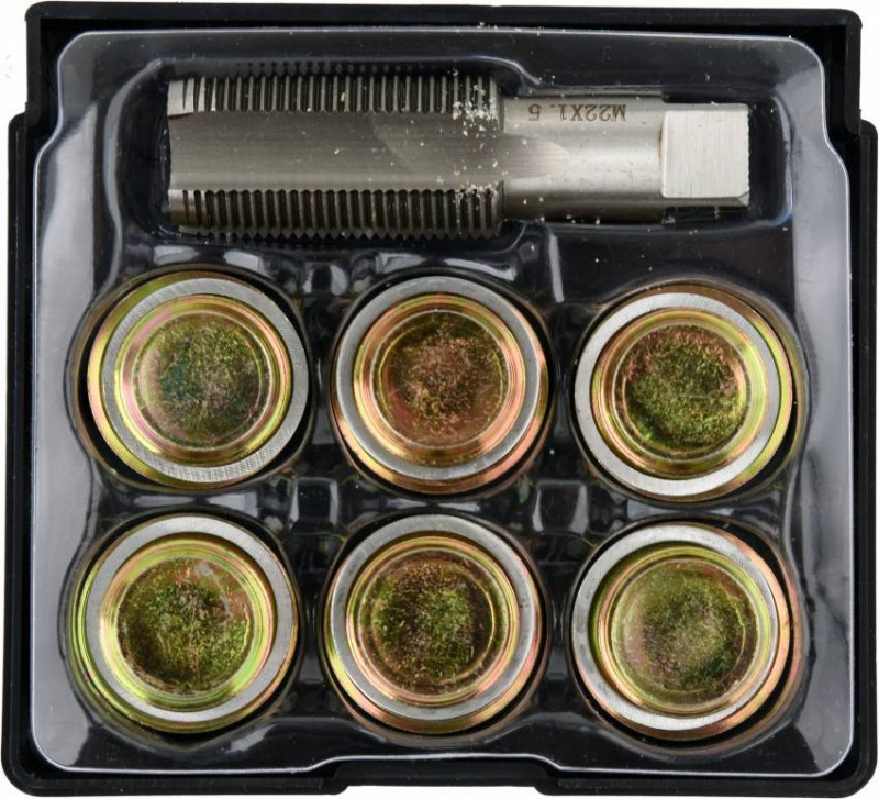 Набір для ремонту масляних пробок YATO: з алюмінієвими прокладками, різьблення - М22 х 1.5, 6 шт.-YT-17575