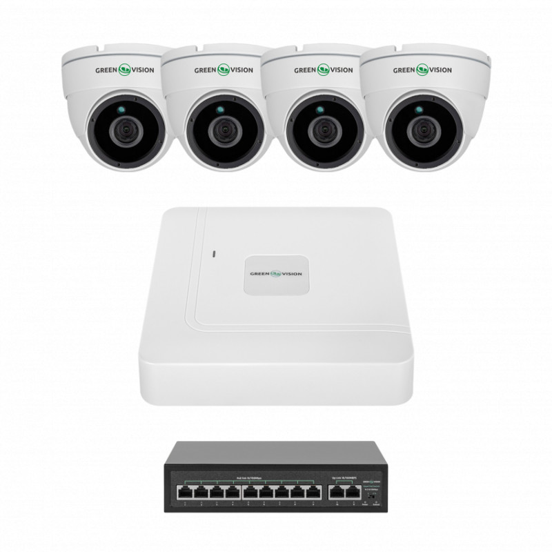 Комплект відеоспостереження на 4 камери GV-IP-K-W98/4 4MP-