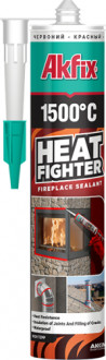 Герметик силікатний жаростійкий для печей i камiнiв Heat Fighter 1500 (чорний) 280мл Akfix-[articul]