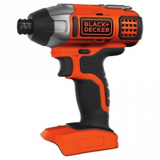 Акумуляторний ударний гайковерт BLACK DECKER, 18 В, Li-Ion, 155 Нм, швидкість 0-3.000 об/хв, патрон типу НЕХ (6,35 мм), без акумулятора та зарядного пристрою-[articul]