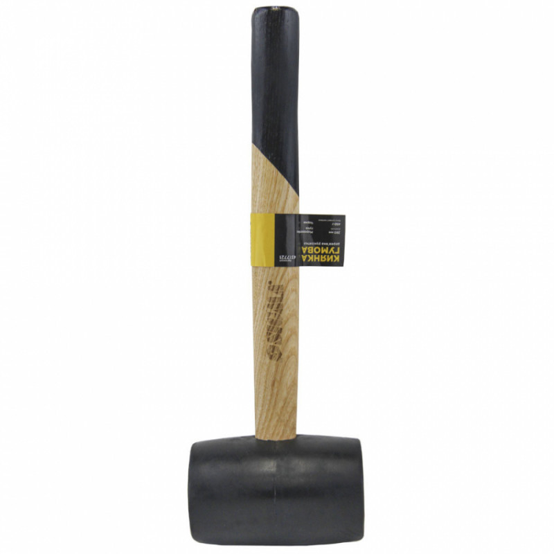 Киянка гумова чорна 450г дерев'яна рукоятка SIGMA (4317721)-4317721