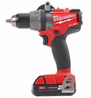 Дриль-шуруповерт акумуляторна безщіткова MILWAUKEE M18 FDD-202 крутний момент 135Нм (зарядний пристрій, 2 акумулятора 18В 2Аг, п-[articul]