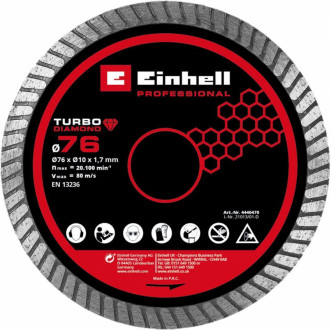 Відрізний диск Einhell алмазний по плитці, 76х10 мм (4440470)-[articul]