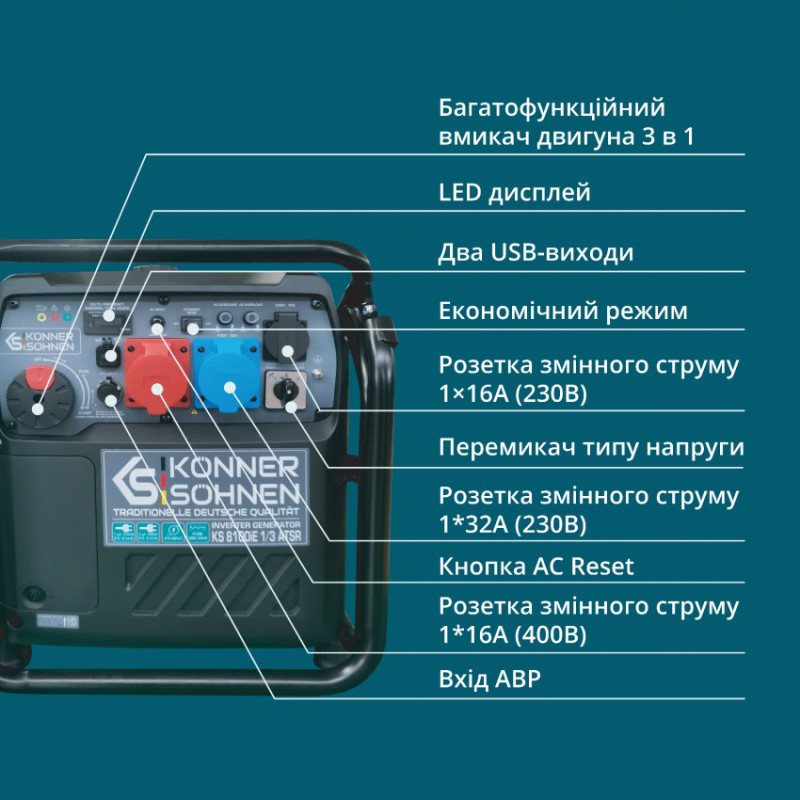 Інверторний генератор KS 8100iE 1/3 ATSR-KS 8100iE 1/3 ATSR