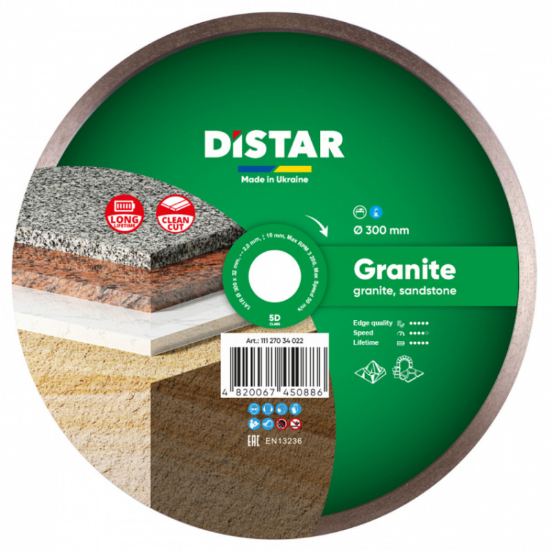 Круг алмазний вiдрiзний 1A1R 300x2x10x32 Granite-11127034022