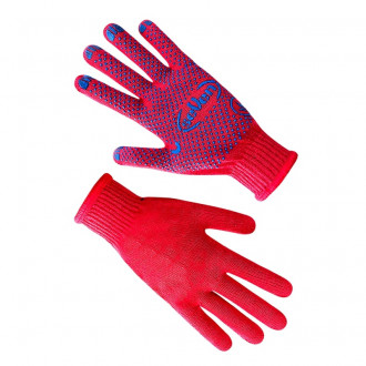 Рукавички трикотажні червоні з ПВХ крапкою 78316, 8 р.  ПВХ (69785)-[articul]