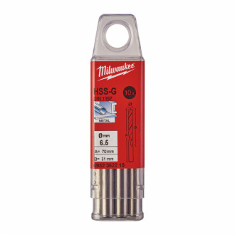 Свердло по металу HSS-G MILWAUKEE DIN1897, Ø6,5х70х31мм, скорочене, (10шт)-[articul]