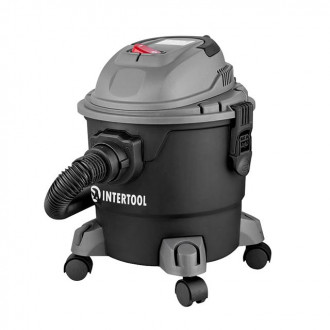 Пилосос будівельний 1.0 кВт, бак 15 л., пластик, &gt;17кПа INTERTOOL DT-1015-[articul]
