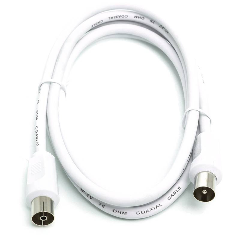 Кабель коаксіальний PowerPlant AV 75 Ом, 1.5 м, білий-CA911950