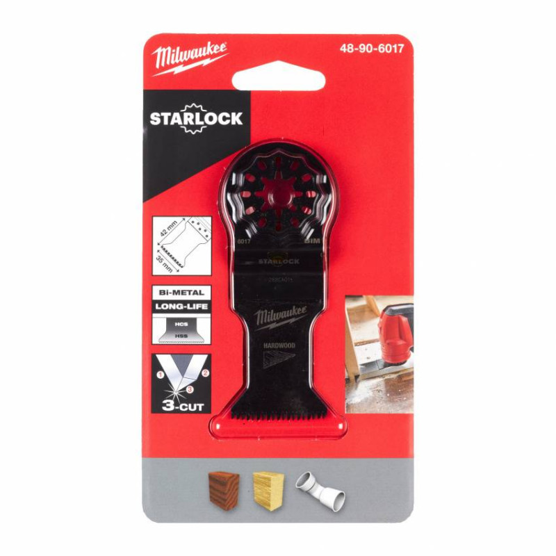 Полотно BiM STARLOCK MILWAUKEE для б/функціонального інструмента, 35x42мм/3С (деревина) 2-48906017
