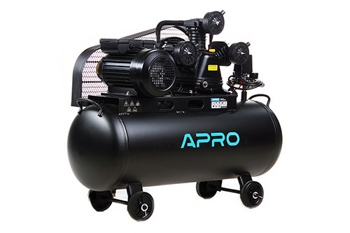 Компресор трьохциліндровий пасовий OFBD-100X 8Бар 3.0кВт 530л/хв 100л (2 крана) + Олива 0,8л APRO-850184