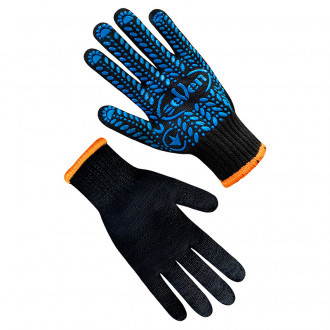 Рукавички трикотажні чорні з ПВХ крапкою 78611  10 (69034)-[articul]