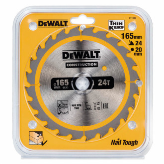 Диск пильний 165 мм CONSTRUCTION DeWALT DT1949