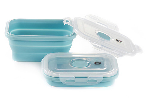 Ланчбокс складаний з кришкою-засувкою блакитний 350мл СИЛА-960560