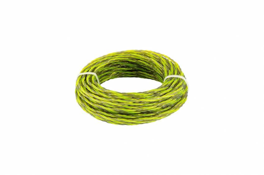 Жилка для тримера безшумна MASTERTOOL SPIRAL SQUARE 2.40 мм 15 м двоколірна 19-0424-19-0424