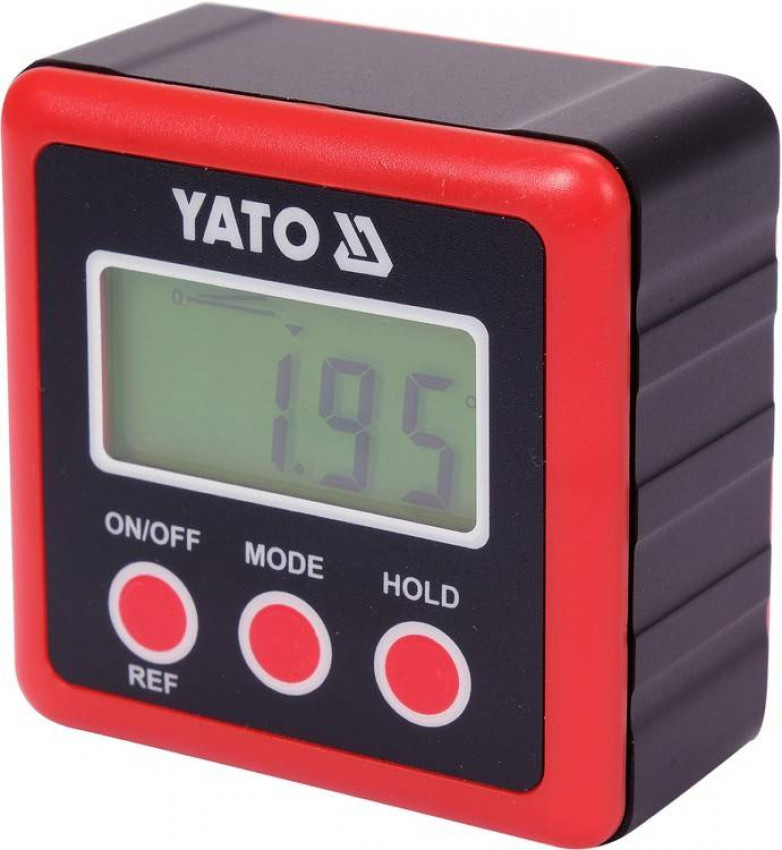 Кутомір електронний YATO; діапазон 4х 0-90° з живленням від 2 батарейок 1,5 В тип ААА-YT-71000