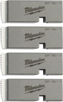 Плашки для нарізання різблення MILWAUKEE, PTR2D 1'' - 2'' BSPT HSS (4шт) для MXF PTR2-[articul]
