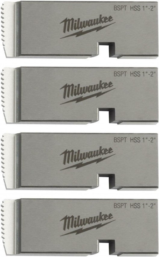 Плашки для нарізання різблення MILWAUKEE, PTR2D 1'' - 2'' BSPT HSS (4шт) для MXF PTR2-4932492929
