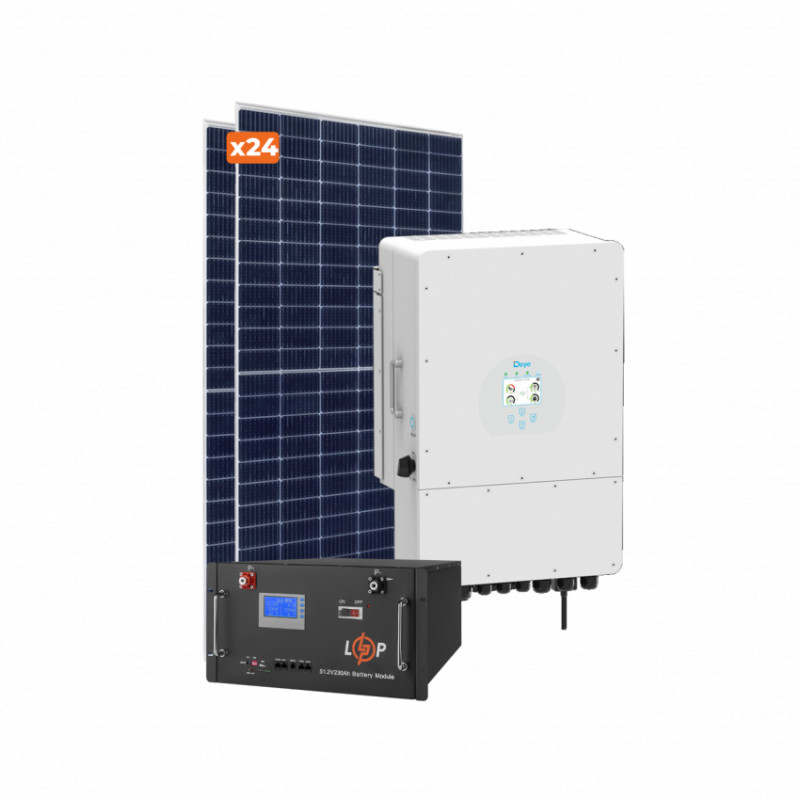 Комплект СЕС DEYE for LP 12 kW GRID 3Ф з АКБ 11,77 kW-