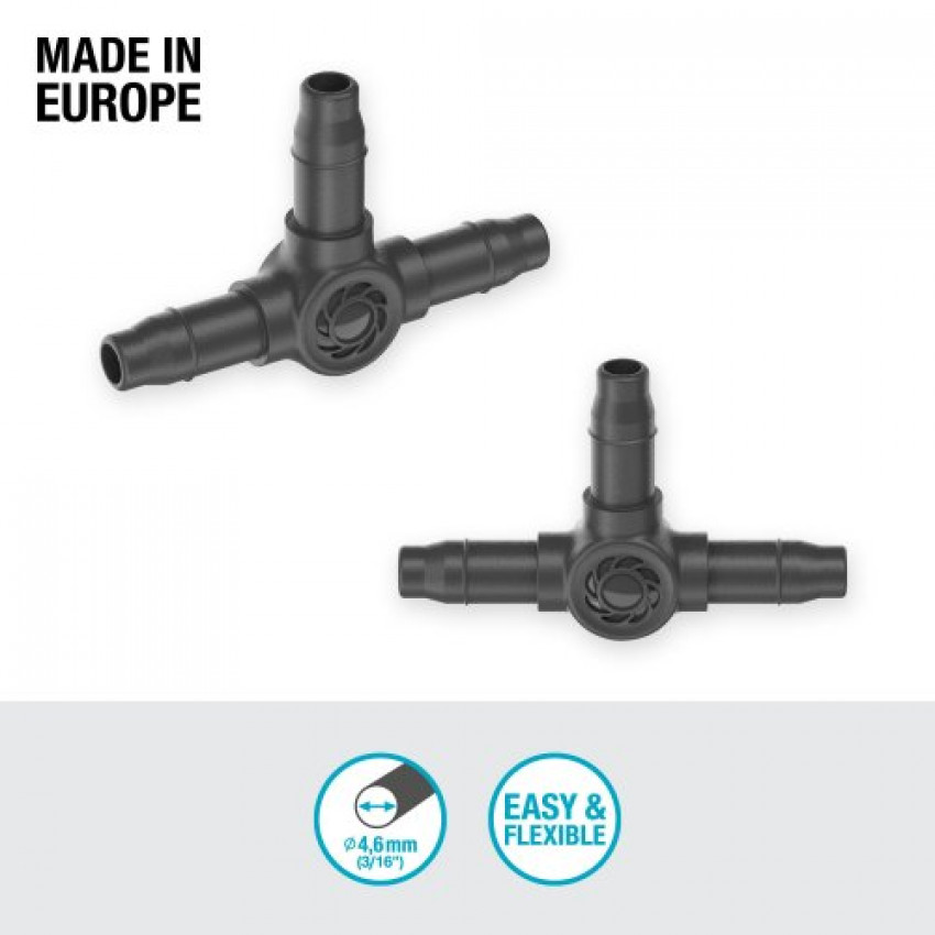 З'єднувач Т-подібний Gardena Micro-Drip-System для шлангів 4,6 мм 10 шт.-13211-20.000.00